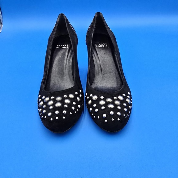 Stuart Weitzman Suede‎ Studded Heels Pumps Shoes Size 8M - Picture 5 of 10